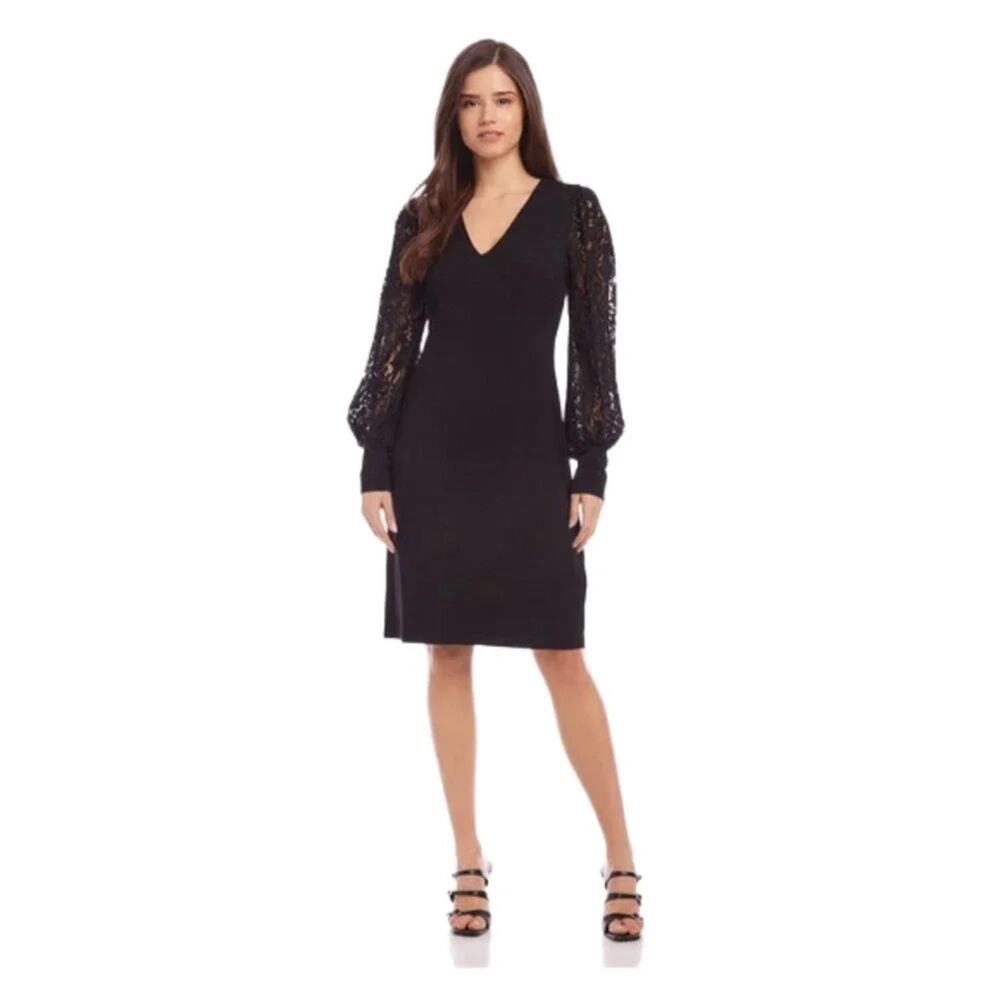 Karen Kane Women's Formal Cocktail Dress Lace Black Size Medium NWT